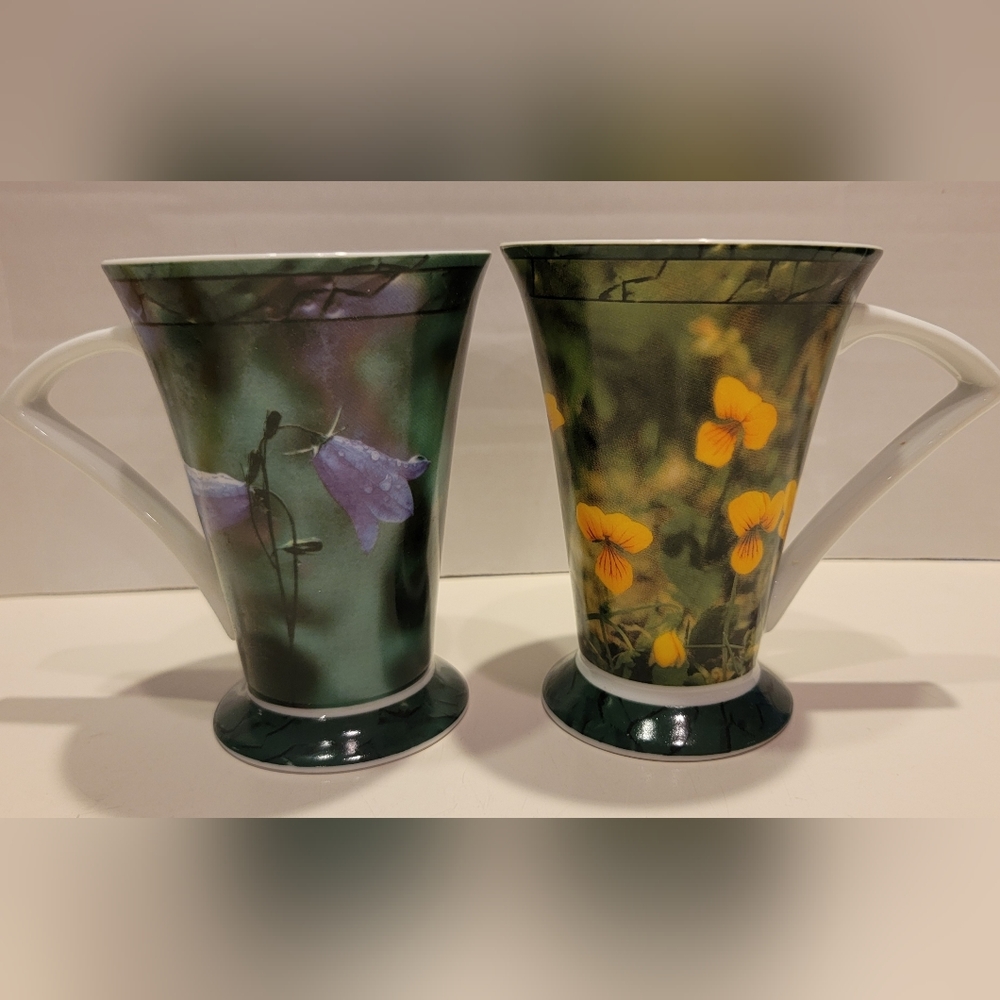 Norwegian Jon Osteng HOV Flora Wild Flower Collection Set of 2 Mugs